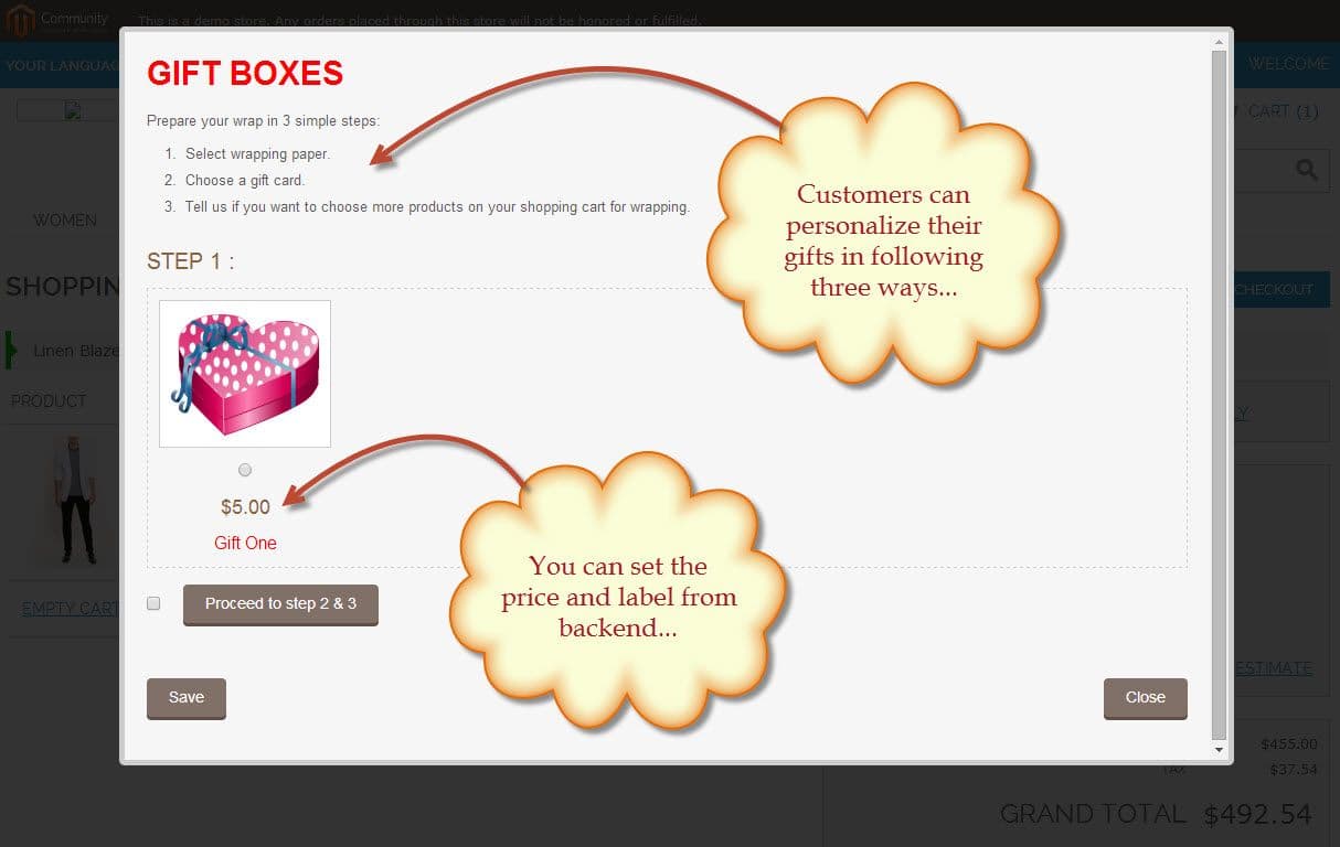 Gift Wrap / Extra Fee Magento Extension